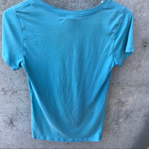 Victoria's Secret Pink V neck blue & white Tee! - Picture 5 of 6